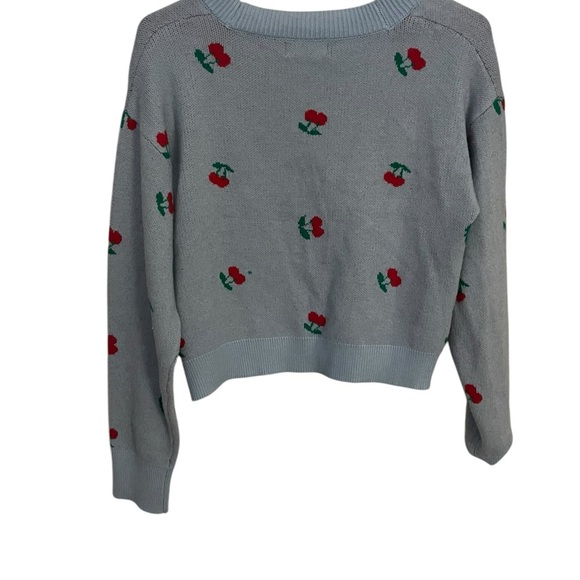 Altar'd State Blue Cherry Cropped Cardigan - Picture 2 of 5